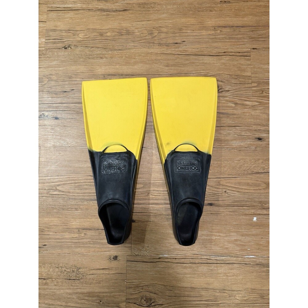 Dolfino Marina Flippers Yellow/Black Size Large / US 11–13 / EU 44–45 Used